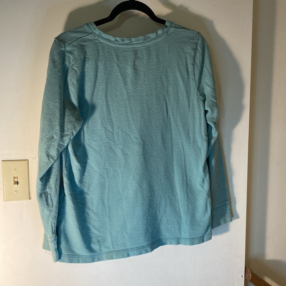 Liz wear size M Women's Light Blue V-Neck Top long sleeve - Picture 4 of 4